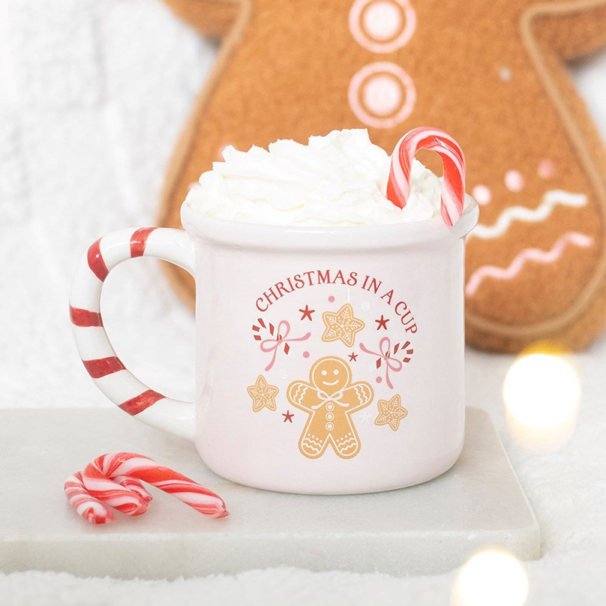 Pink Christmas Mug with Cute Picture