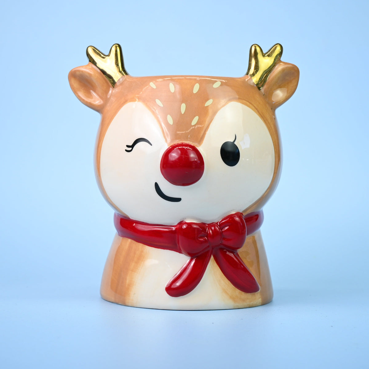 Winking Reinderr Christmas Themed Tealight Warmer