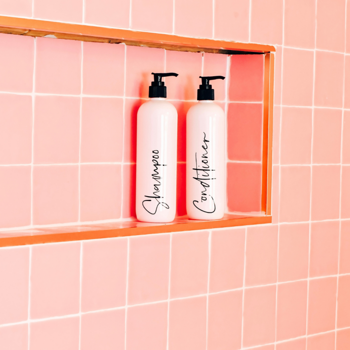 Shampoo and Conditioner Personalised Labelled Bottles - A Lil Luxury