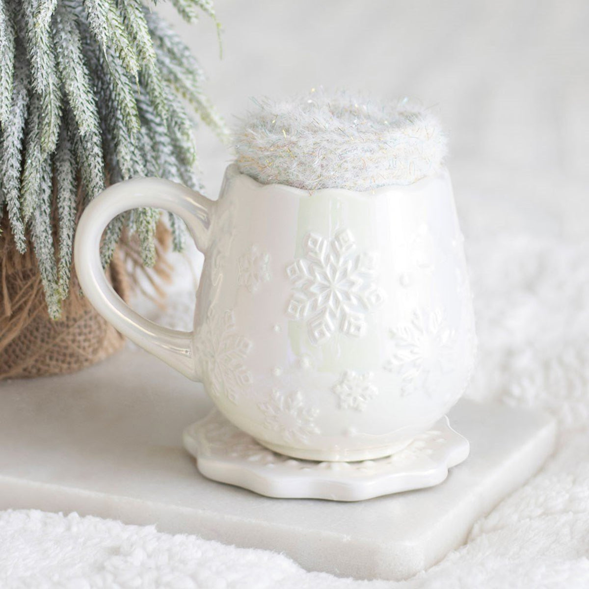 Mug Gift Set with Fluffy Socks &amp; Coaster
