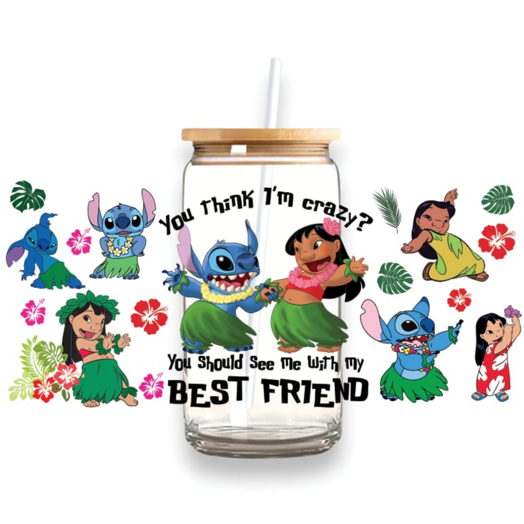 Stitch Quote Glass Tumbler by A Lil Luxury