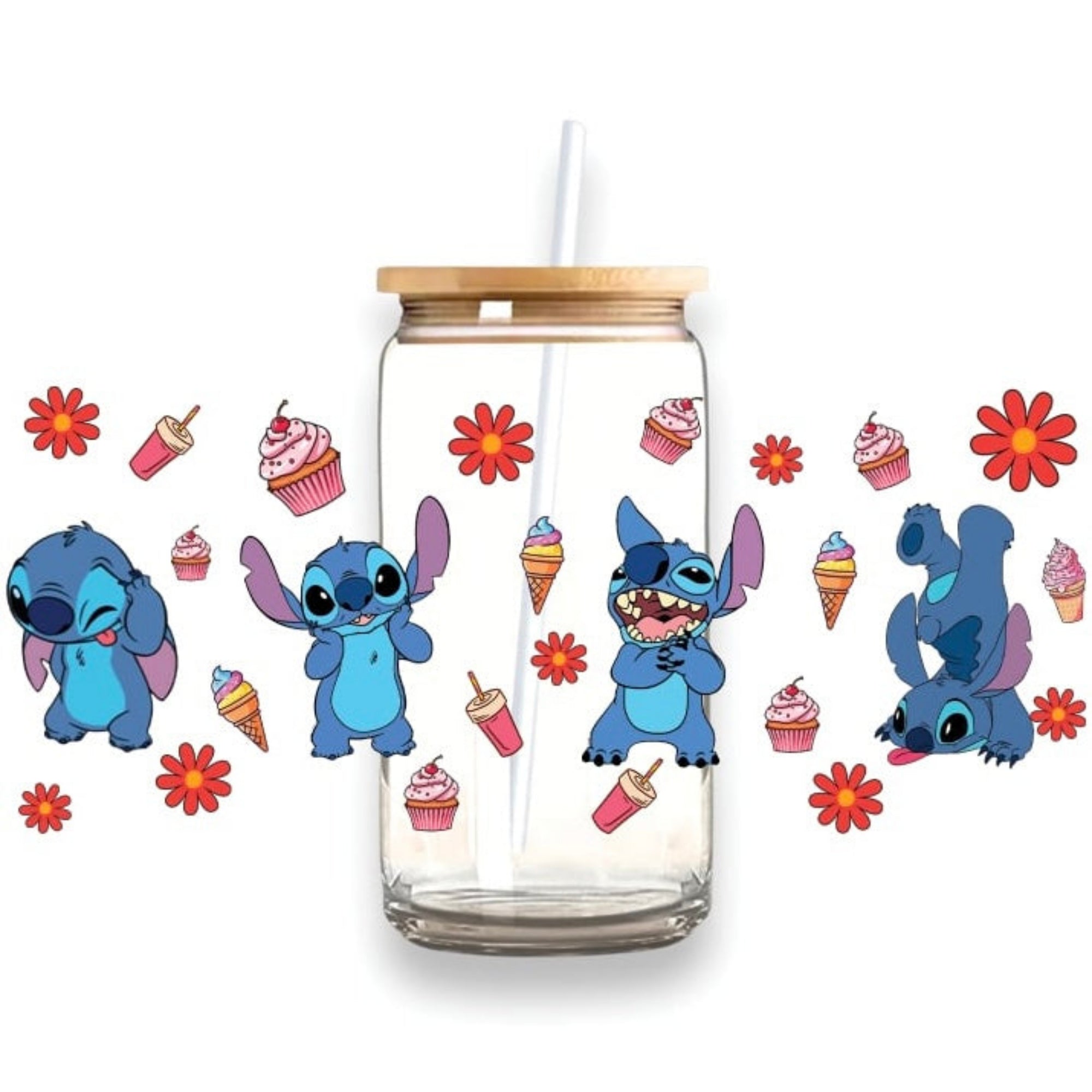 Stitch Snacks Glass Tumbler by A Lil Luxury
