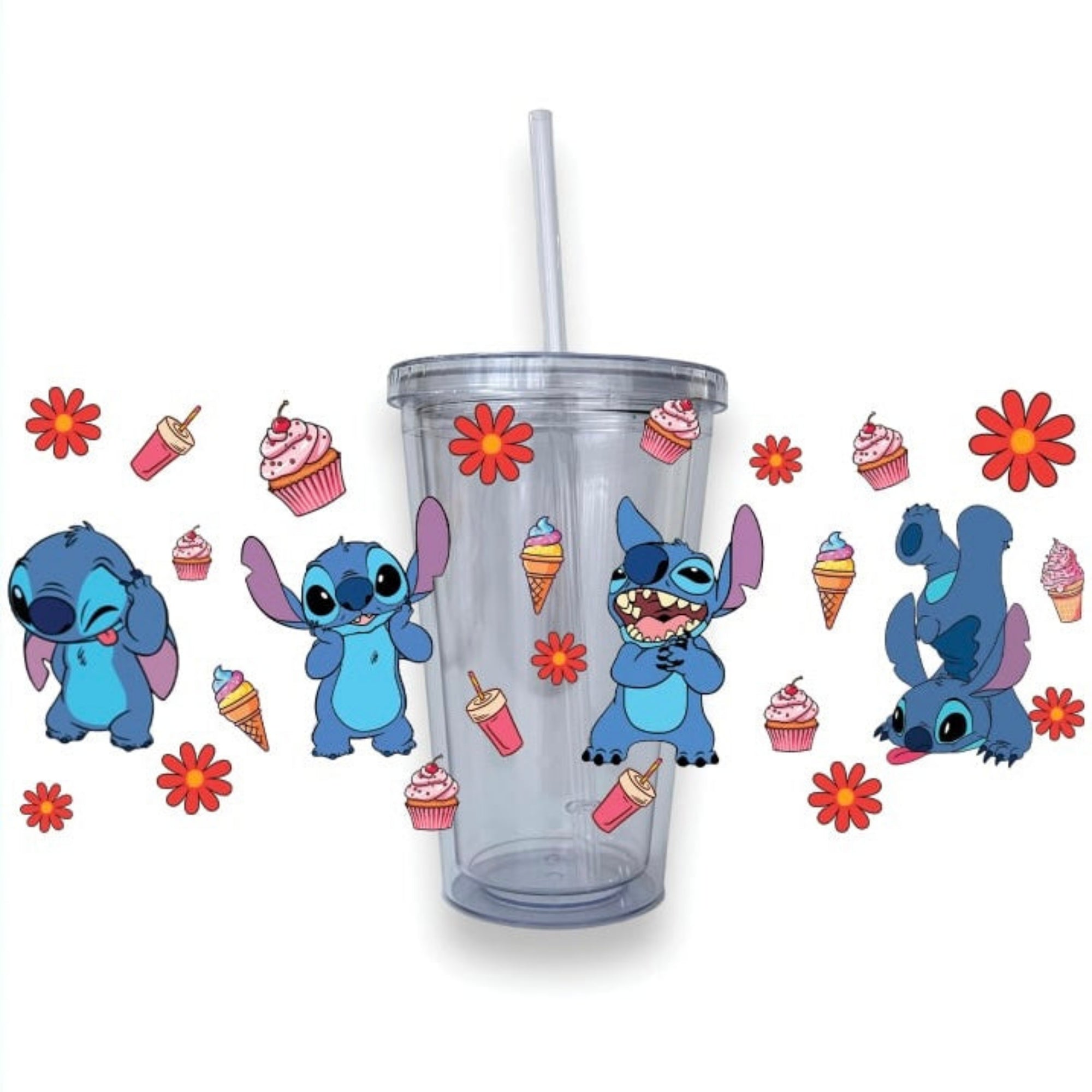 Stitch Snacks Glass Tumbler by A Lil Luxury