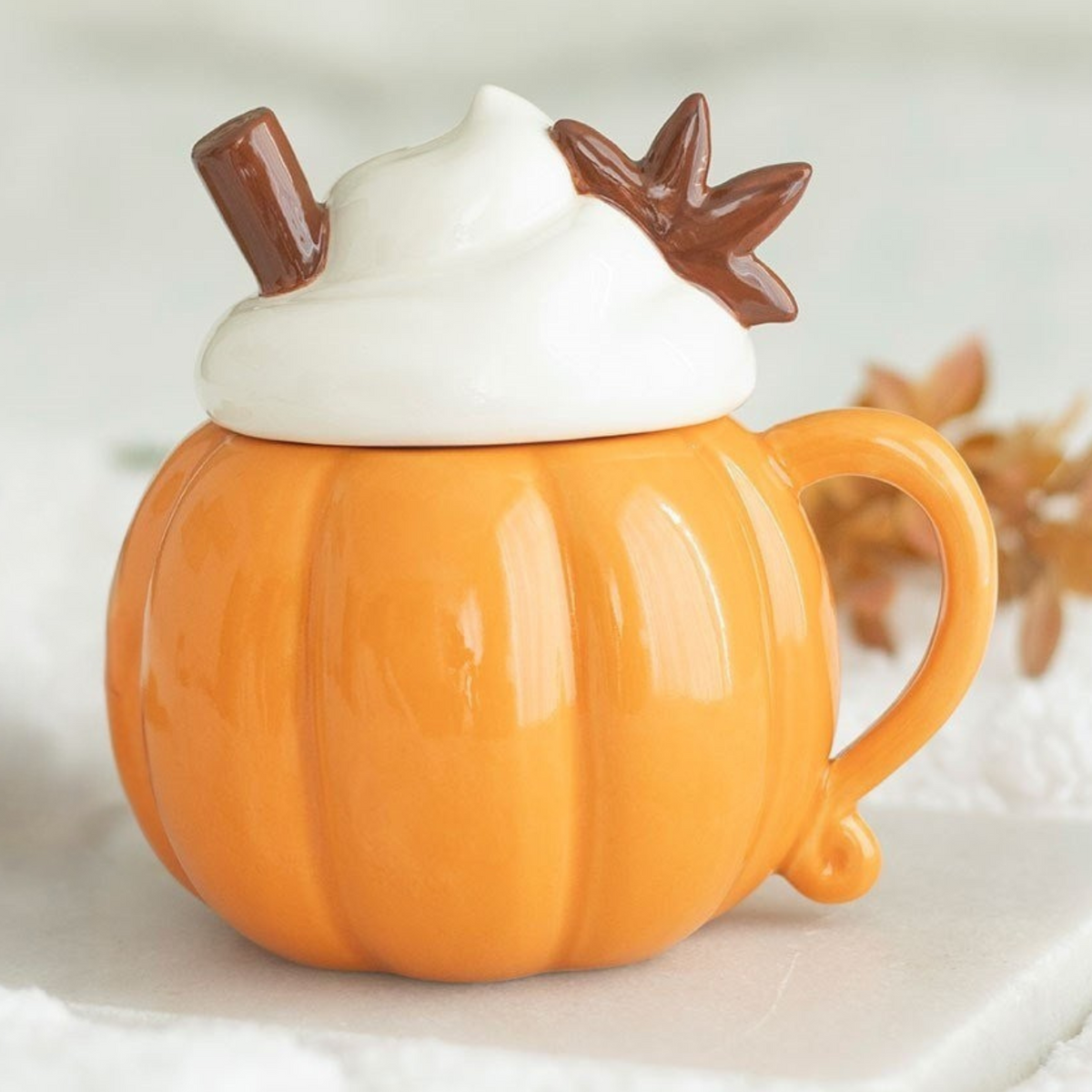Pumpkin Cream Lidded Tealight Warmer