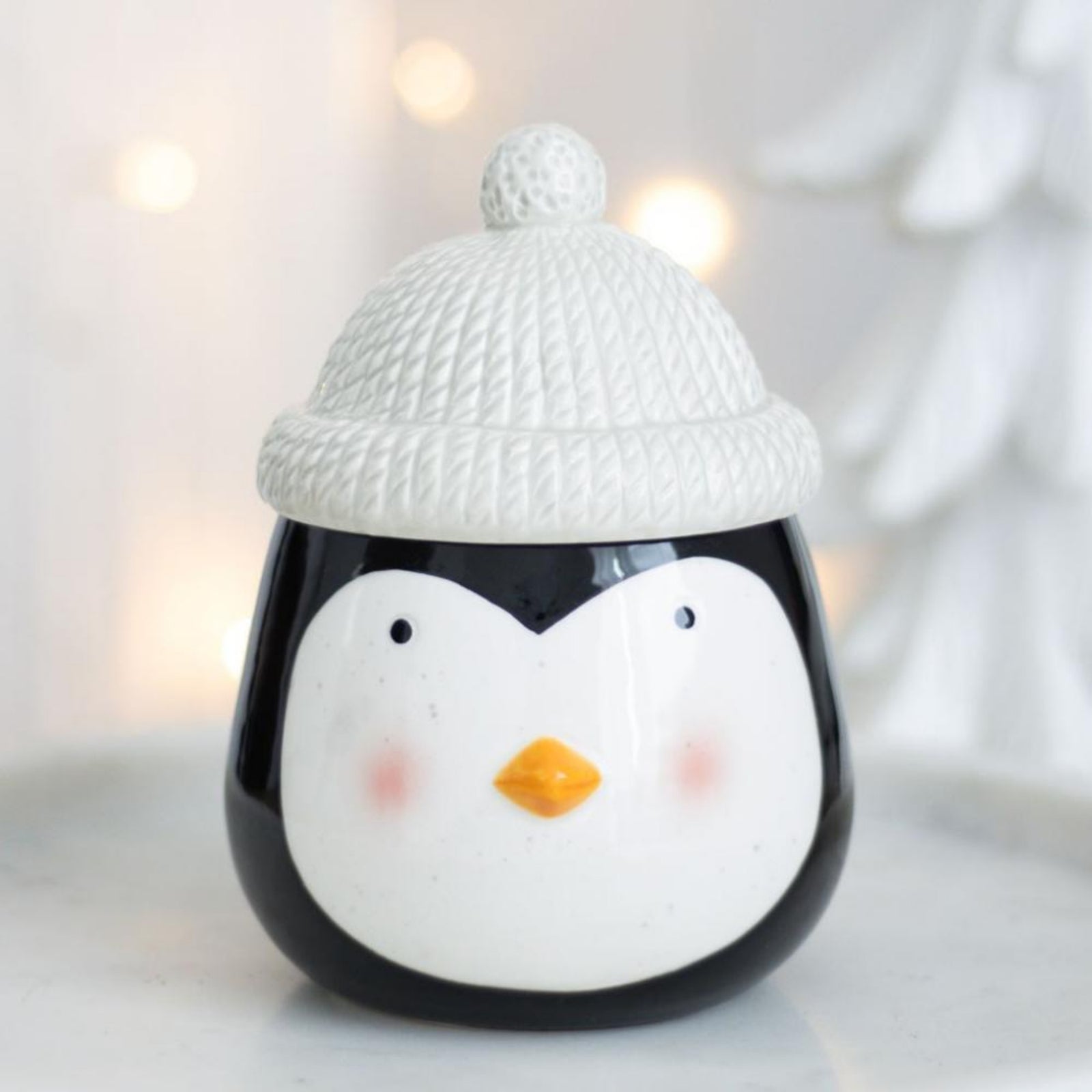 cute penguin ceramic tealight burner