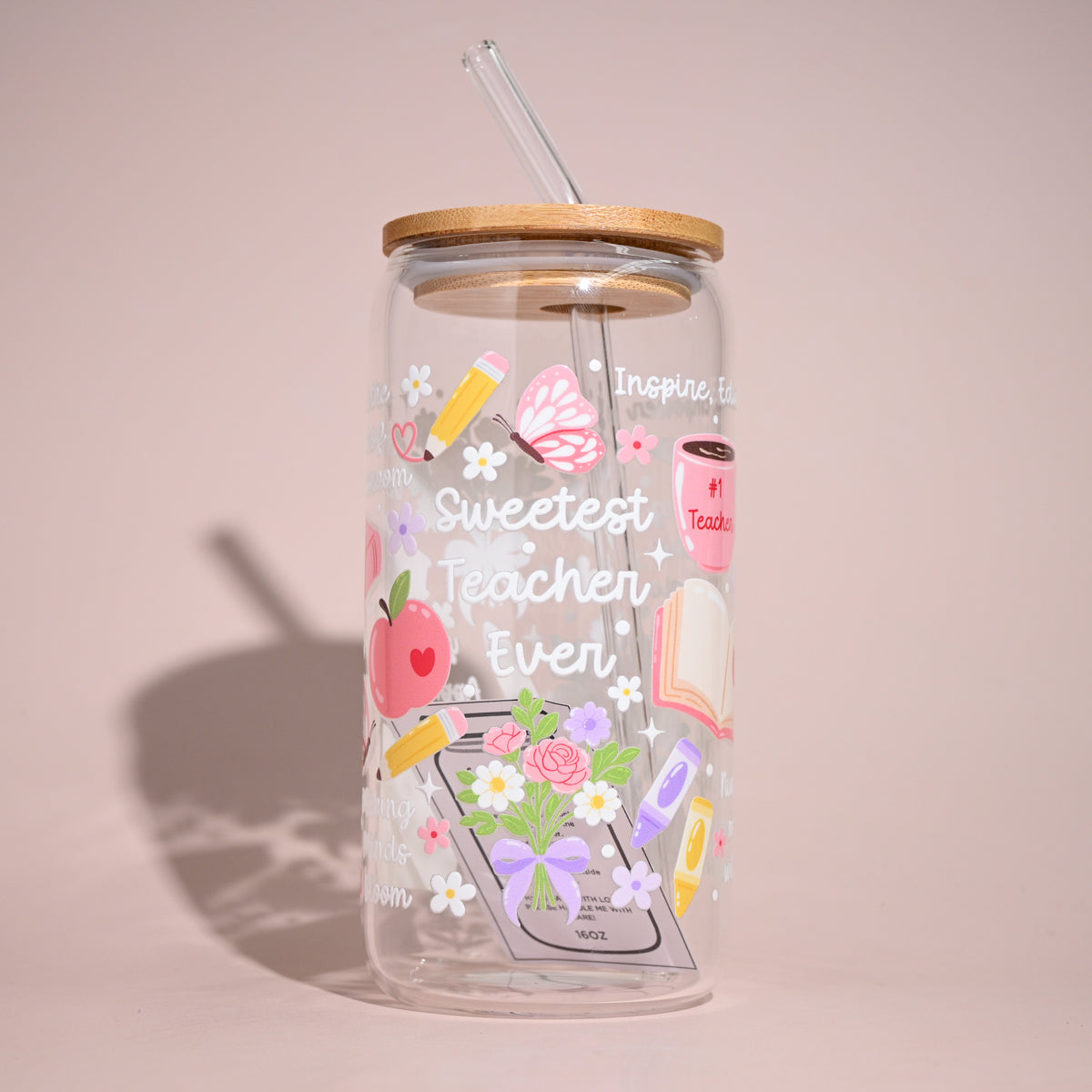 Cute Teacher Plastic or Glass Tumbler