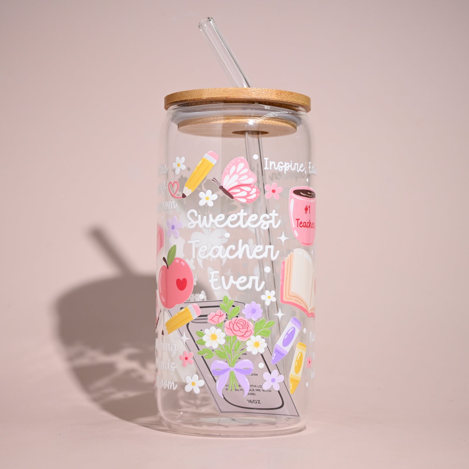 Cute Teacher Plastic or Glass Tumbler
