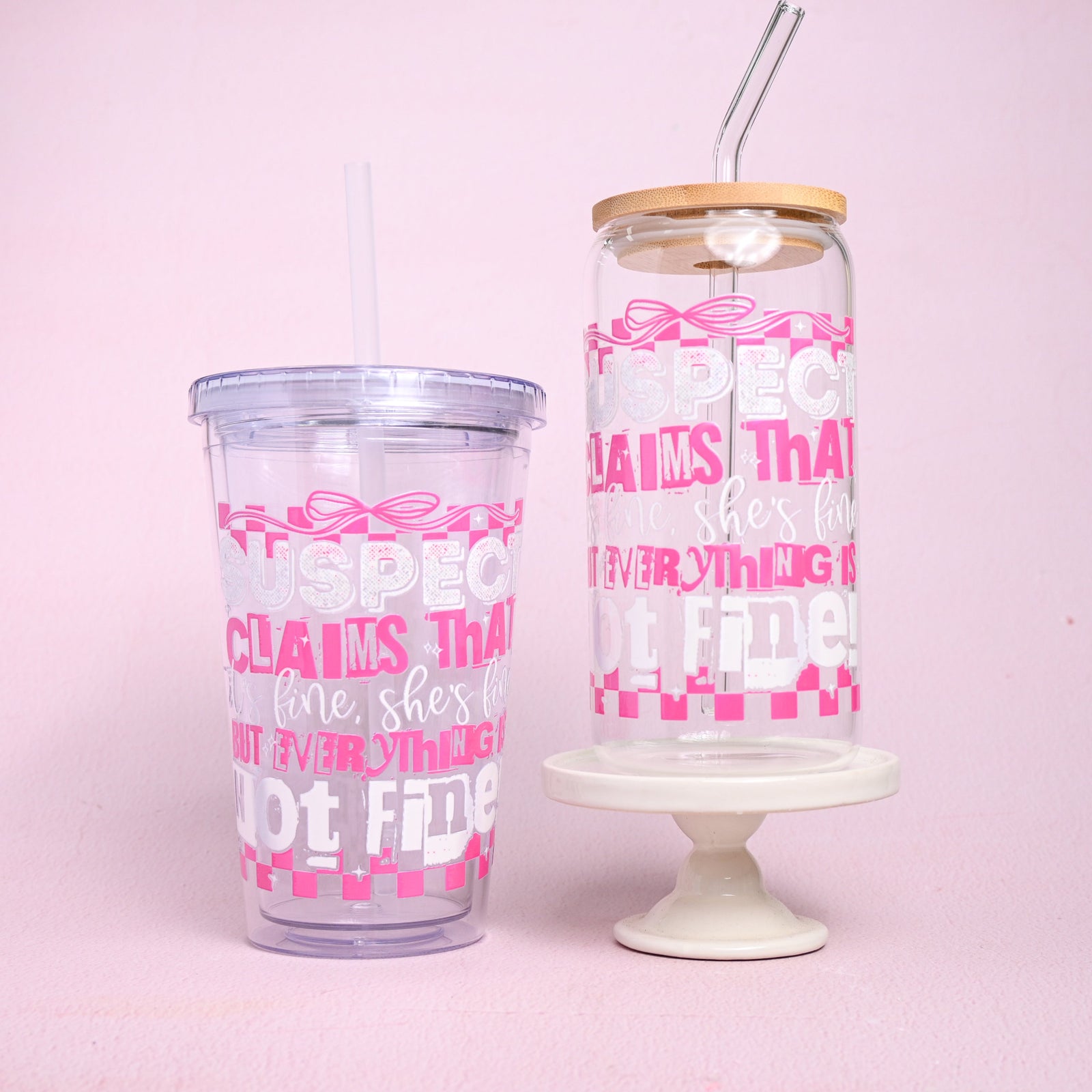 Everything is Fine Holographic Plastic or Glass Tumbler