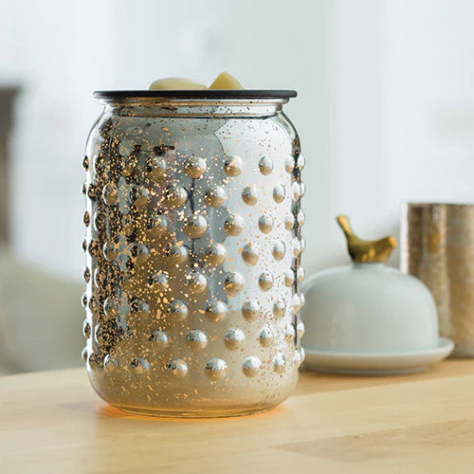 mercury glass wax melt electric warmer
