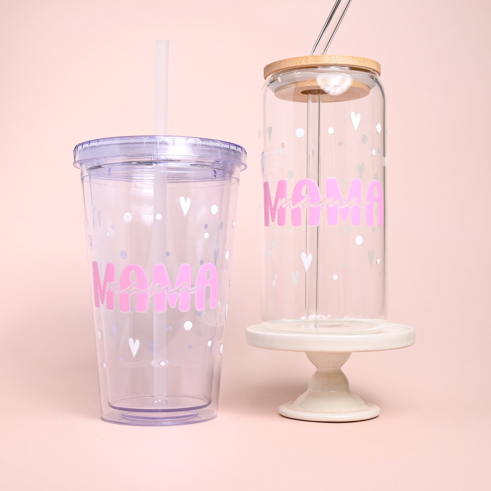 Mama Hearts Plastic or Glass Tumbler