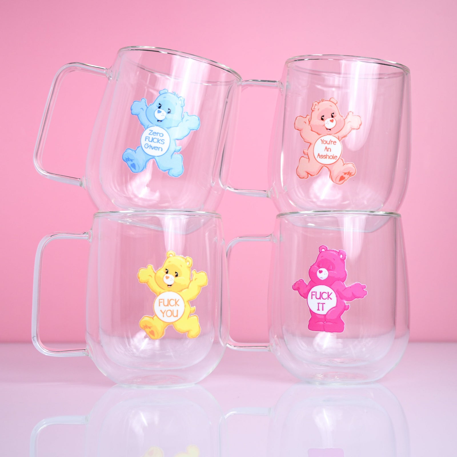 swear bear mugs glass set by A Lil Luxury