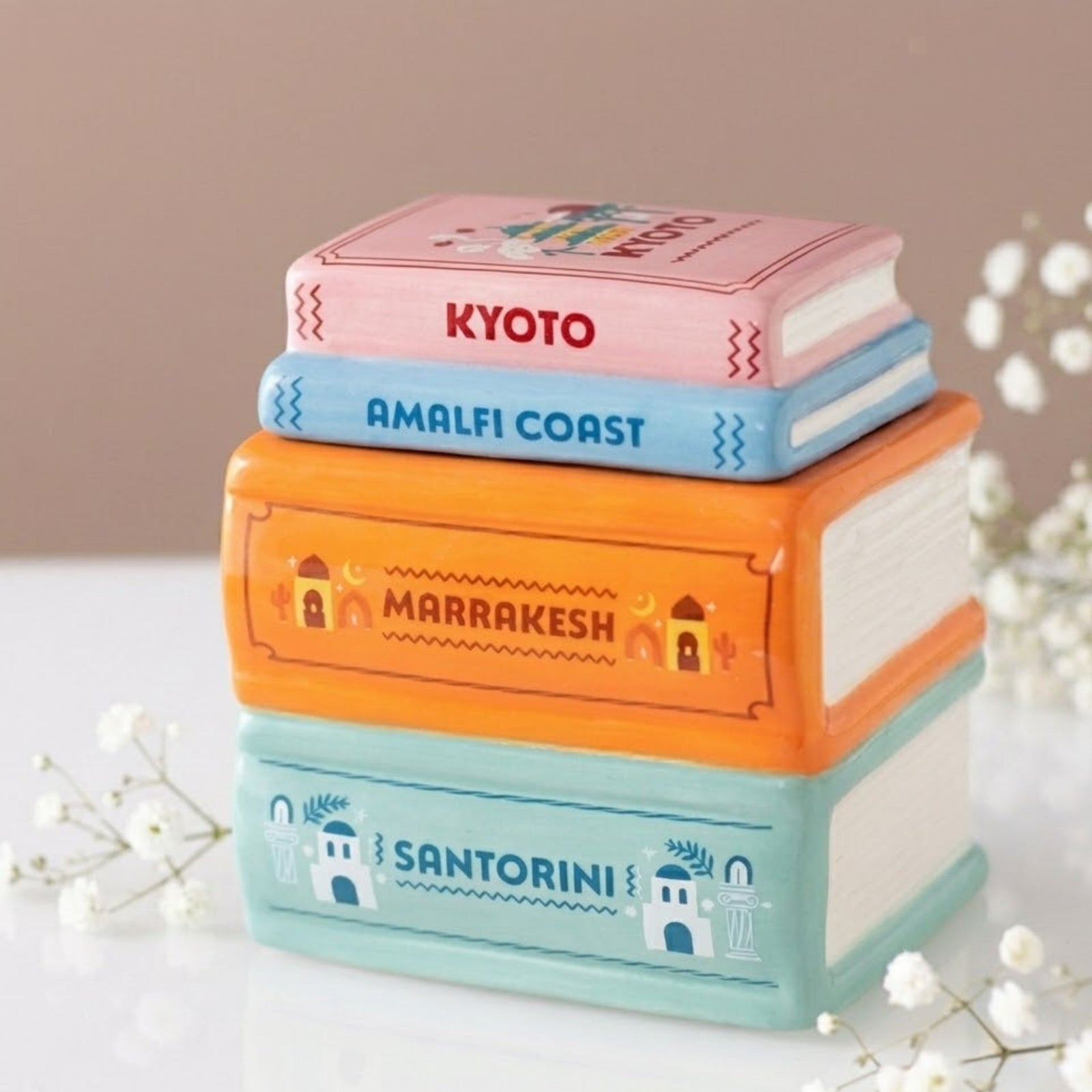 Travel Book Stack Tealight Warmer