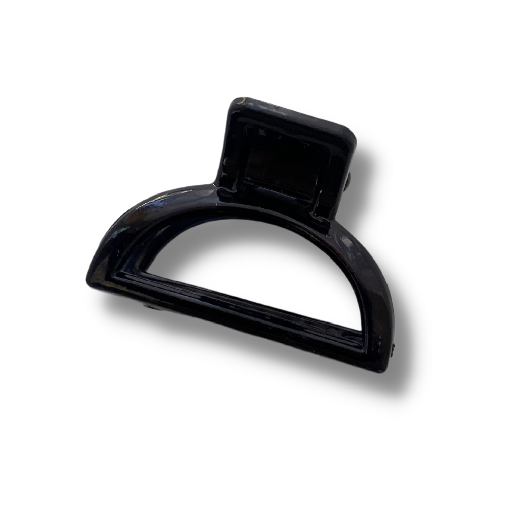 Black Half Circle Mini Hair Clip - A Lil Luxury