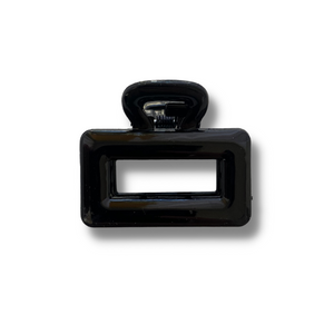 Black Rectangle Mini Hair Clip - A Lil Luxury