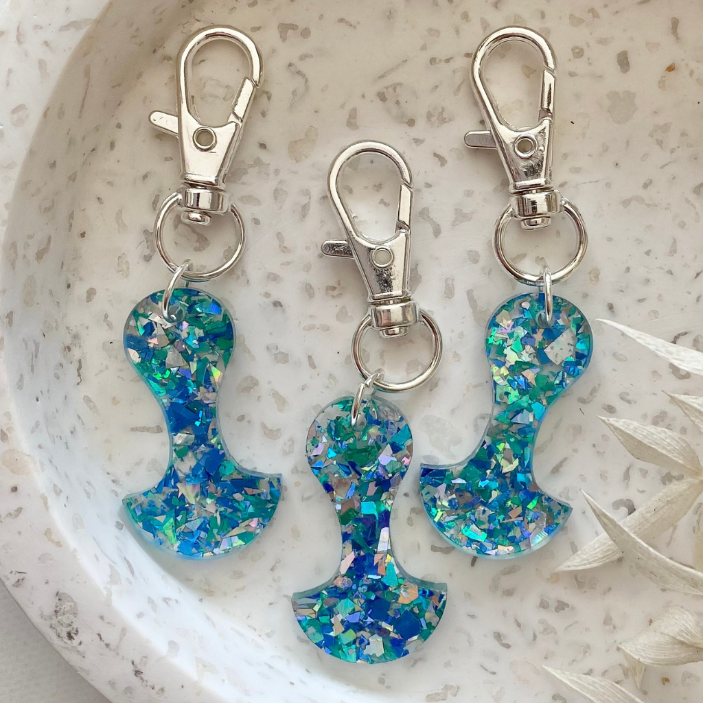 Blue Glitter Trolley Token - A Lil Luxury