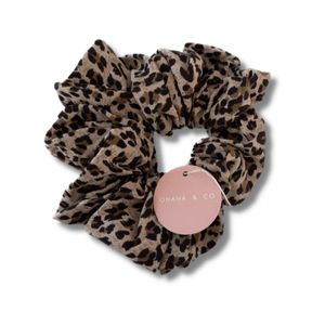 Brown Leopard Print Hair Scrunchie - A Lil Luxury