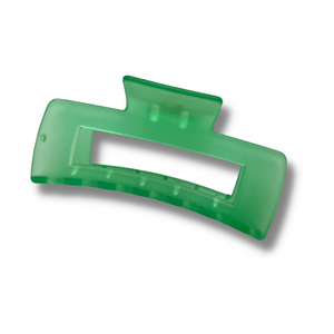 Clear Green Rectangle Hair Claw Clip - A Lil Luxury