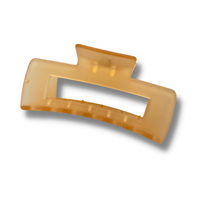 Clear Orange Rectangle Hair Claw Clip - A Lil Luxury