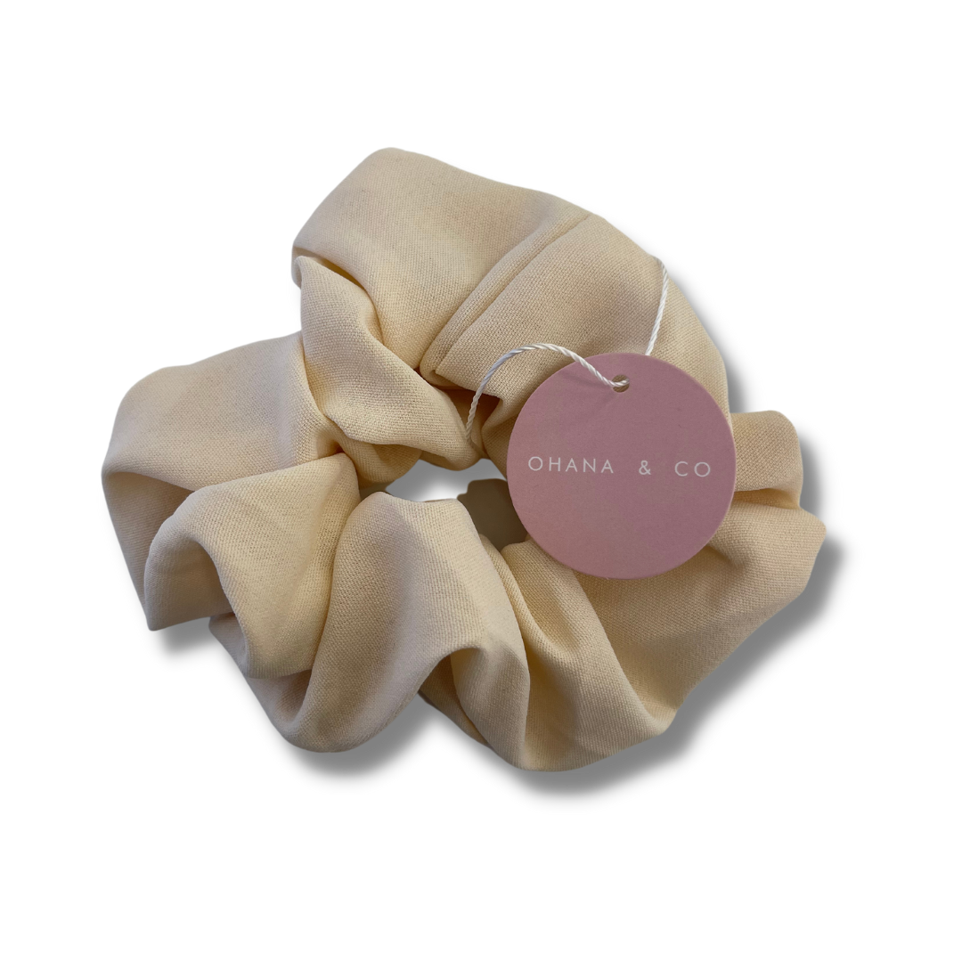 Cream Hair Scrunchies - A Lil Luxury