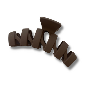 Dark Brown Curved Zig Zag Claw Clip - A Lil Luxury