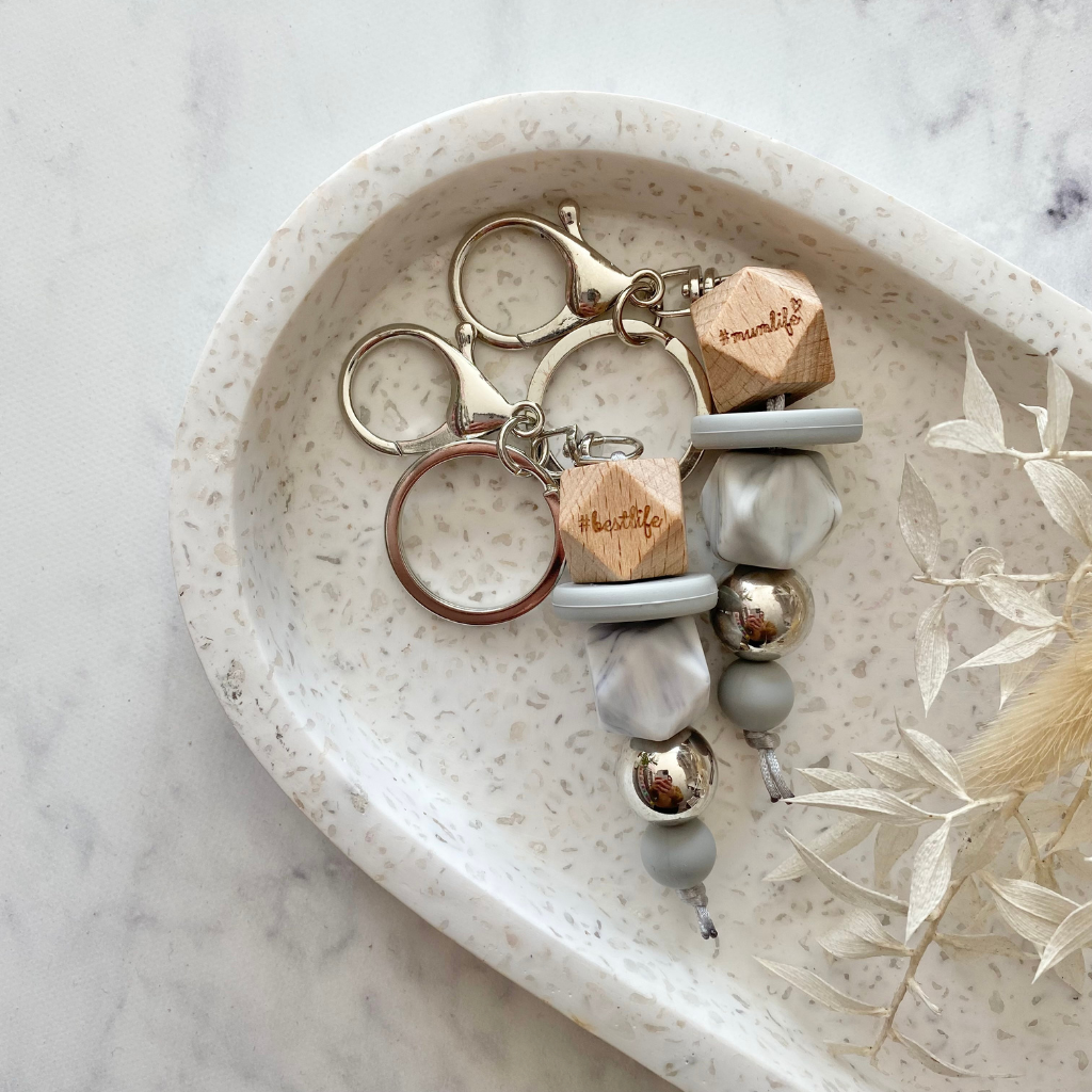 Grey Marble Keyring - A Lil Luxury