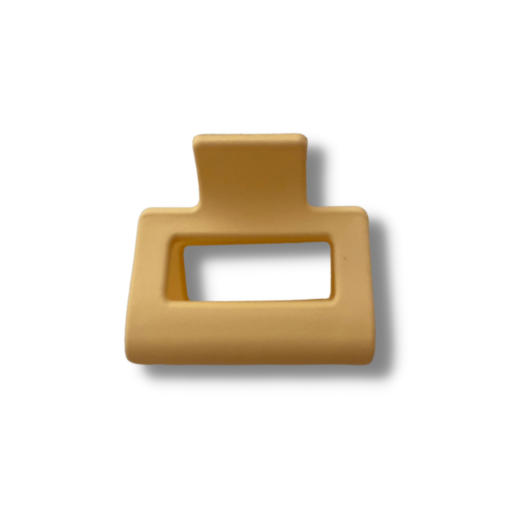 Matte Mustard Rectangle Mini Hair Clip - A Lil Luxury