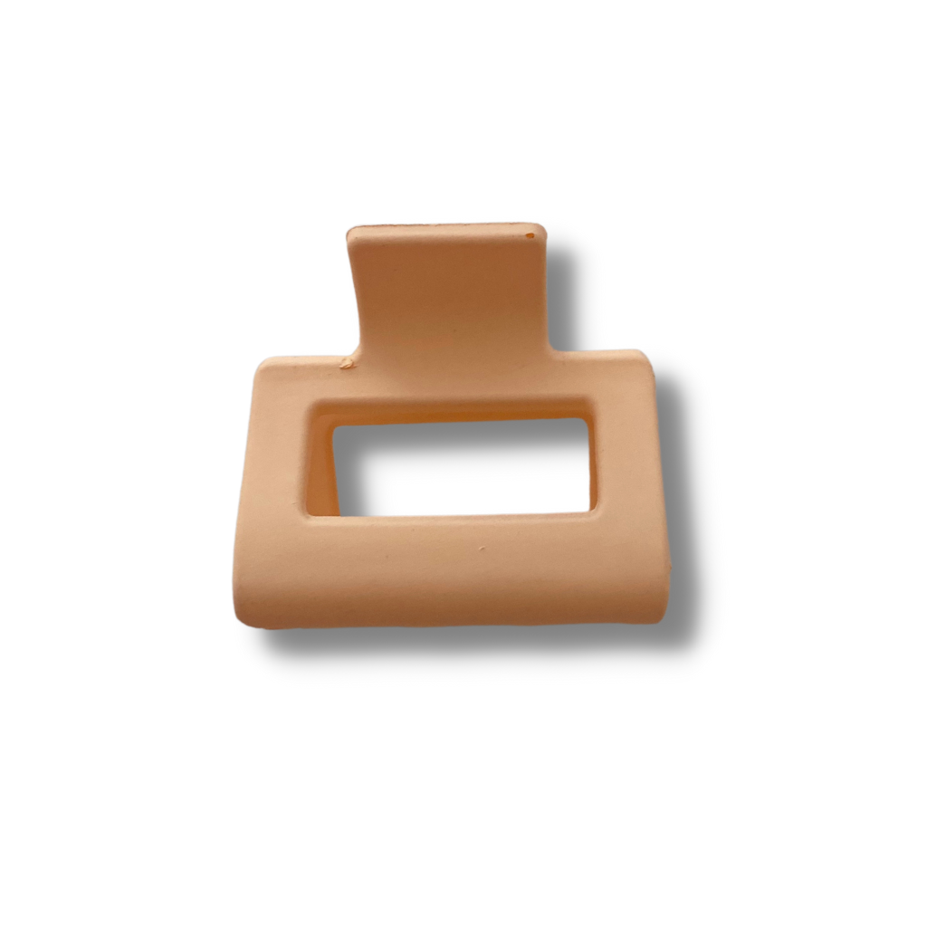 Matte Peach Rectangle Mini Hair Clip - A Lil Luxury