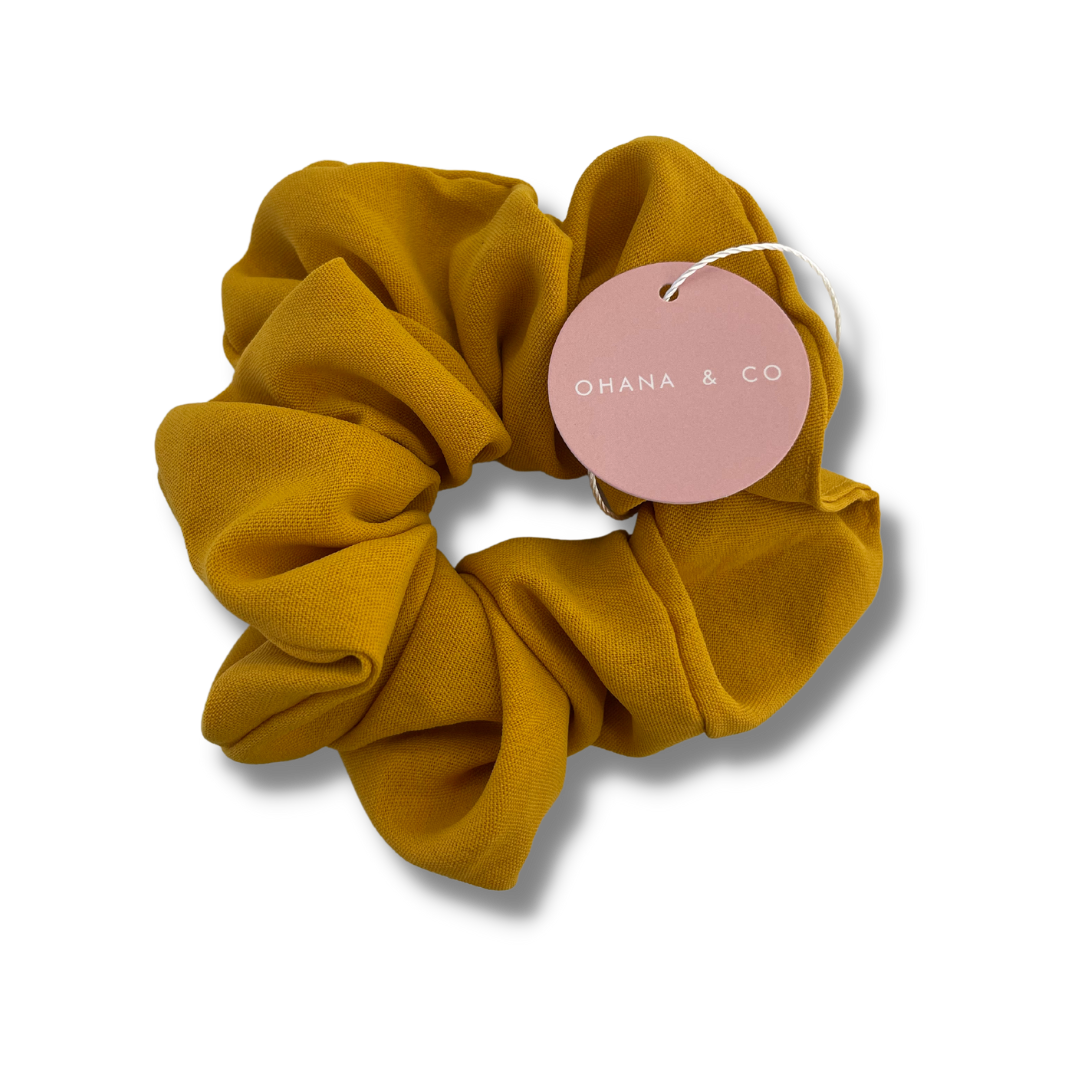 Mustard Hair Scrunchies - A Lil Luxury
