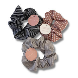 Patterned Hair Scrunchies - A Lil Luxury