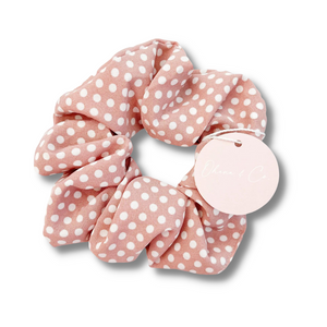 Pink Dots Hair Scrunchie - A Lil Luxury