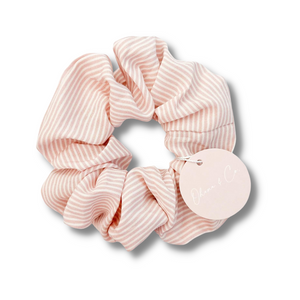 Pink Striped Hair Scrunchie - A Lil Luxury