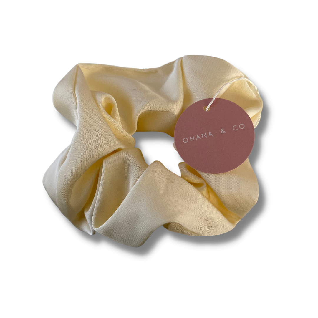 Yellow Satin Hair Scrunchie - A Lil Luxury