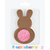 Chocolate Bunny with Pink Freckle Tail