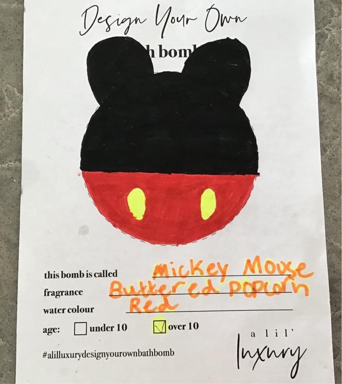 Mickey Mouse Bath Bomb - A Lil Luxury