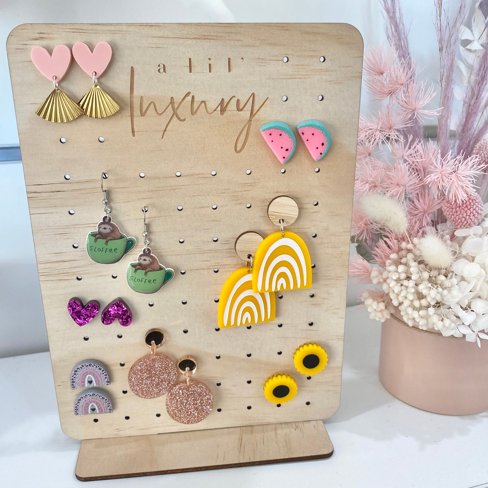 Wooden Earring Display Stand by A Lil Luxury