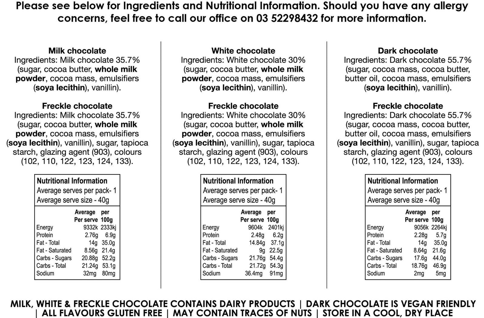 Freckleberry Milk Chocolate Freckle